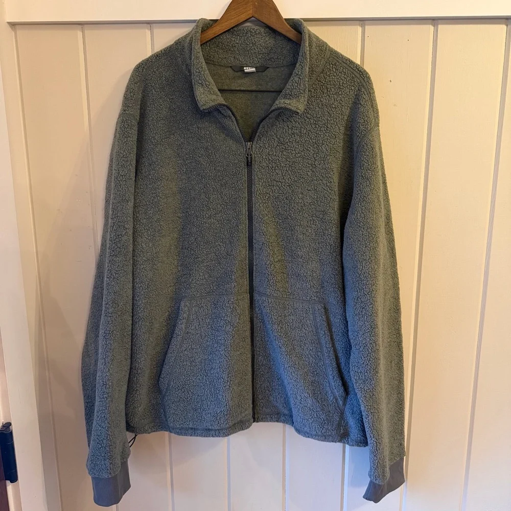 Men’s REI Gray Green Lightweight Zip Jacket, Size XXL - Picture 1 of 9